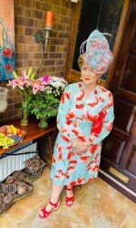 Margaret O' Rourke wearing Irish Designer Saraden Designs Millinery Atelier - Dundalk Stadium Virtual Ladies Day