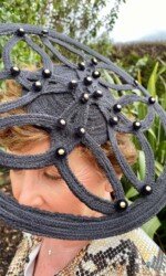 Virtual Galway Races - Margaret O' Rourke wearing Irish Designer Saraden Designs Millinery Atelier