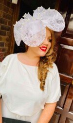 Sarah O' Rourke wearing Saraden Designs Millinery - The Kentucky Derby Virtual Ladies Day Competition 2020