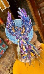 Curragh Ladies Day 2021 | Sarah O' Rourke wearing Award winning Irish Designer Saraden Design Millinery Design at The Curragh's virtual Style Event