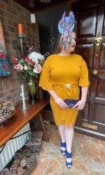 Sarah O' Rourke wearing Award winning Irish Designer Saraden Design Millinery Design at The Curragh's virtual Style Event