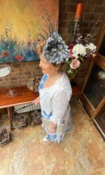 Curragh Ladies Day 2021 | Margaret O' Rourke wearing Award winning Irish Designer Saraden Design Millinery Design at The Curragh's virtual Style Event