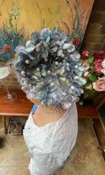 Margaret O' Rourke wearing Award winning Irish Designer Saraden Design Millinery Design at The Curragh's virtual Style Event