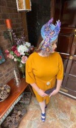 Curragh Ladies Day 2021| Sarah O' Rourke wearing Award winning Irish Designer Saraden Design Millinery Design at The Curragh's virtual Style Event