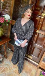 Sarah O' Rourke wearing Irish Design Saraden Designs Millinery Atelier