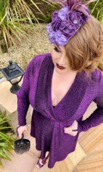 Sarah O' Rourke wearing Saraden Designs Millinery Atelier