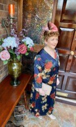 Redmills Virtual Style Event Margaret O' Rourke wearing Irish Design Saraden Designs Millinery Atelier