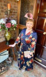 Redmills Virtual Style Event Margaret O' Rourke wearing Irish Design Saraden Designs Millinery Atelier