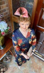 Redmills Virtual Style Event Margaret O' Rourke wearing Irish Design Saraden Designs Millinery Atelier