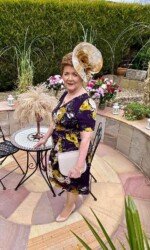 Millinery Collective Virtual Ladies Margaret O' Rourke wearing Saraden Designs Millinery Atelier