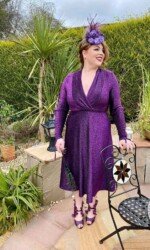 Sarah O' Rourke wearing Saraden Designs Millinery Atelier