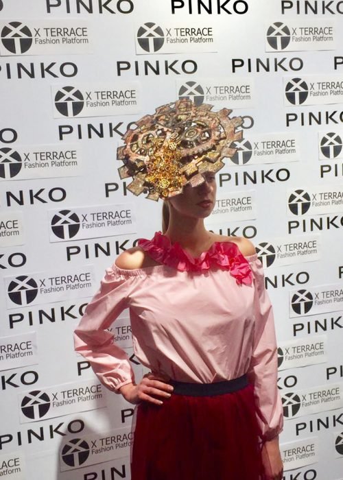 Saraden Designs Millinery piece Evolution at London Hat Week Press Preview Event, Pinko Boutique London | Evolution | London Hat Week | Press Event